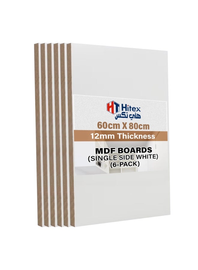 HITEX White MDF Board 80x60 cm — Single Side Laminated Wood Sheet for Crafting, Shelving, Sign Boards & Interior Work (12mm) - Image 1